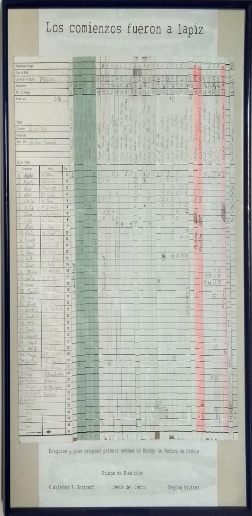 Plan de producción original de la serie Médico de Familia
